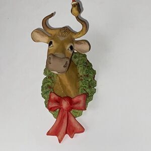 Lowell Davis Blossom Cow Christmas Ornament 1987 Schmid